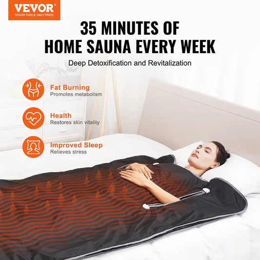 Sauna Blanket for Detoxification Portable Far Infrared Sauna for Home Oxford Sauna Bag w Arm Holes Carbon Fiber Heating 16 Lev