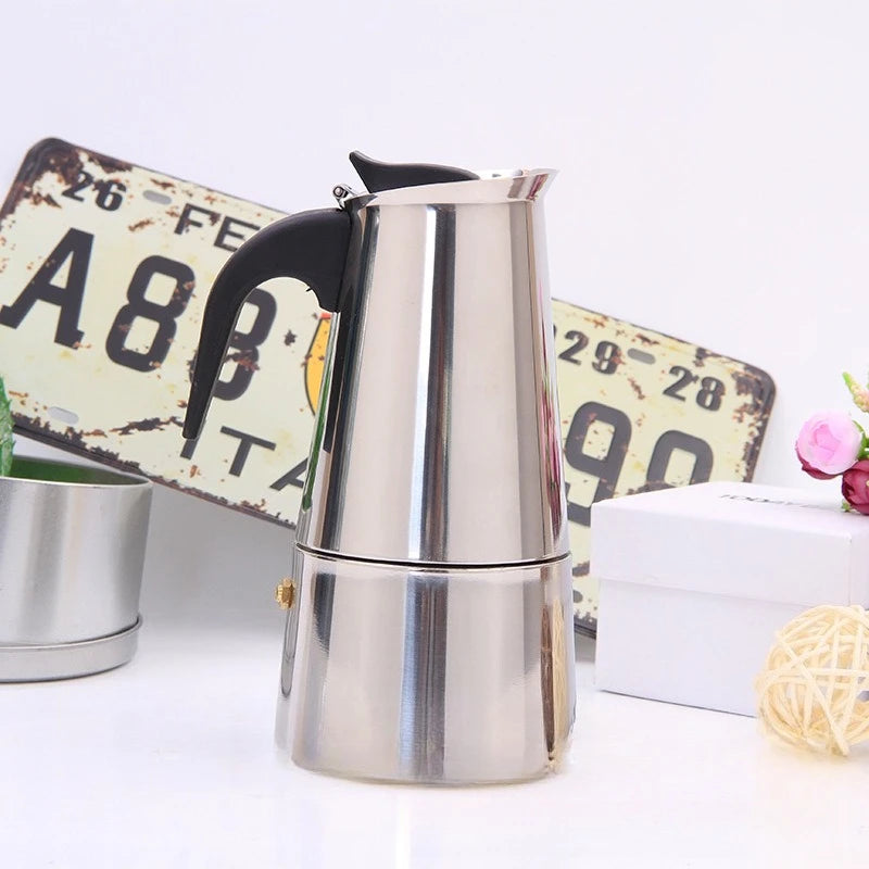 100ml-450m Stainless Steel Espresso Coffee Pots Stovetop Coffee Moka Pot Percolator Coffee Maker Pot Suitable for Home Office
