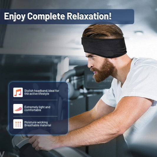 Sleep Headphones Wireless, Bluetooth Sports Headband Headphones with Ultra-Thin HD Stereo Speakers, Perfect for Sleeping,Workout