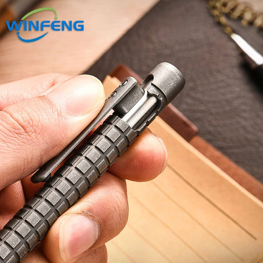 Luxurious Titanium Alloy Tactical Pen PEI Signature Pen Student Office Stationery Emergency Window Breaker Survival Supplies