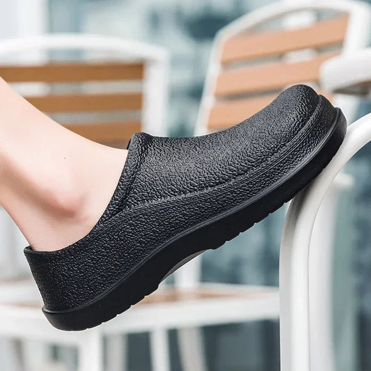 Oilproof Waterproof Men Chef Shoes Lightweight Casual Slippers Doctor Nurse Shoes Fashion Eva Garden Sandals Beach Aqua Shoes