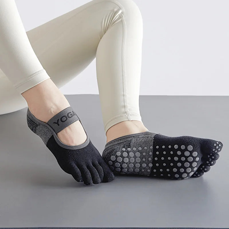 New backless Yoga socksnon-slip five-toe socks  Pilates Sports Fitness Toe Separator Socks for Women
