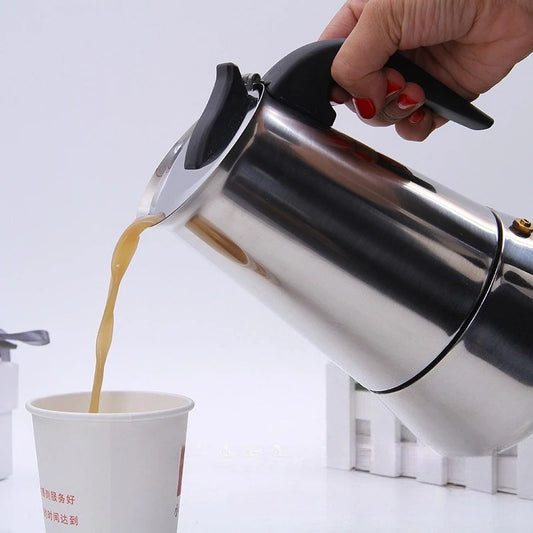 100ml-450m Stainless Steel Espresso Coffee Pots Stovetop Coffee Moka Pot Percolator Coffee Maker Pot Suitable for Home Office