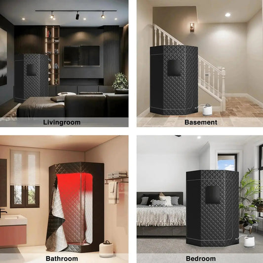 Foldable Steam Sauna with Ice Bath Tub Portable Sauna for Home & Cold Plunge Tub for Athletes Personal Home Spa Large(Pentagon)