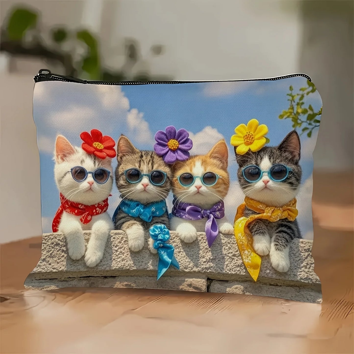 A cat makeup bag - cute multifunctional zipper pouch for women, jewelry storage bag