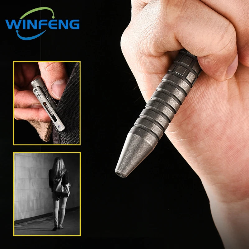 Luxurious Titanium Alloy Tactical Pen PEI Signature Pen Student Office Stationery Emergency Window Breaker Survival Supplies