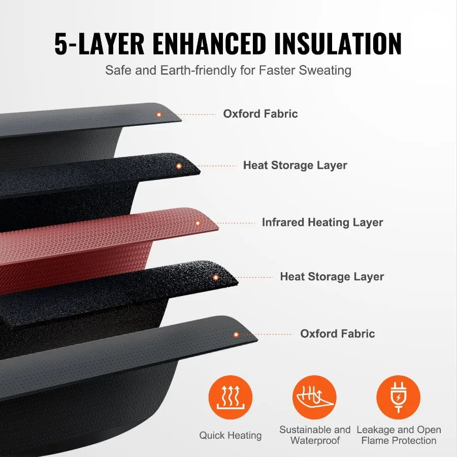 Sauna Blanket for Detoxification Portable Far Infrared Sauna for Home Oxford Sauna Bag w Arm Holes Carbon Fiber Heating 16 Lev