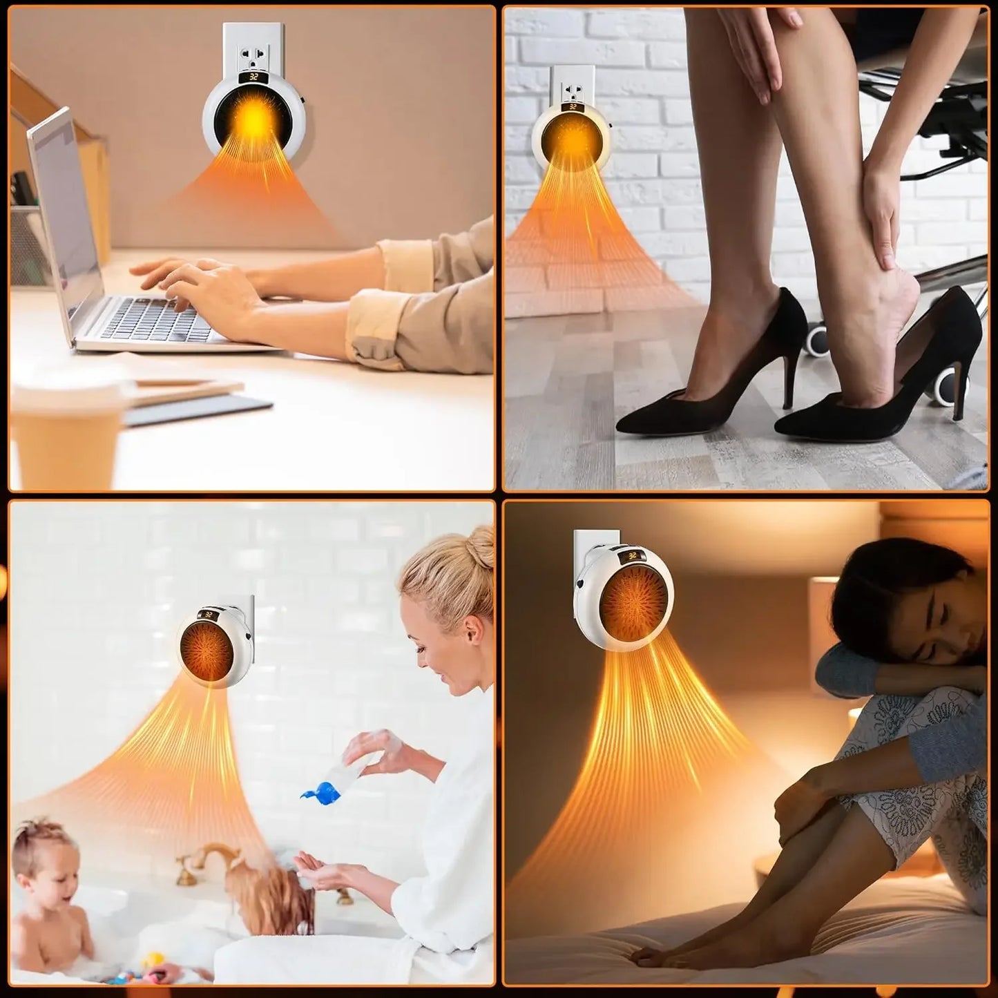 Mini Electric Heater Portable Hot Air Fan Household Desktop Heater Wall Mounted Round Home Appliances Safety Winter Heater