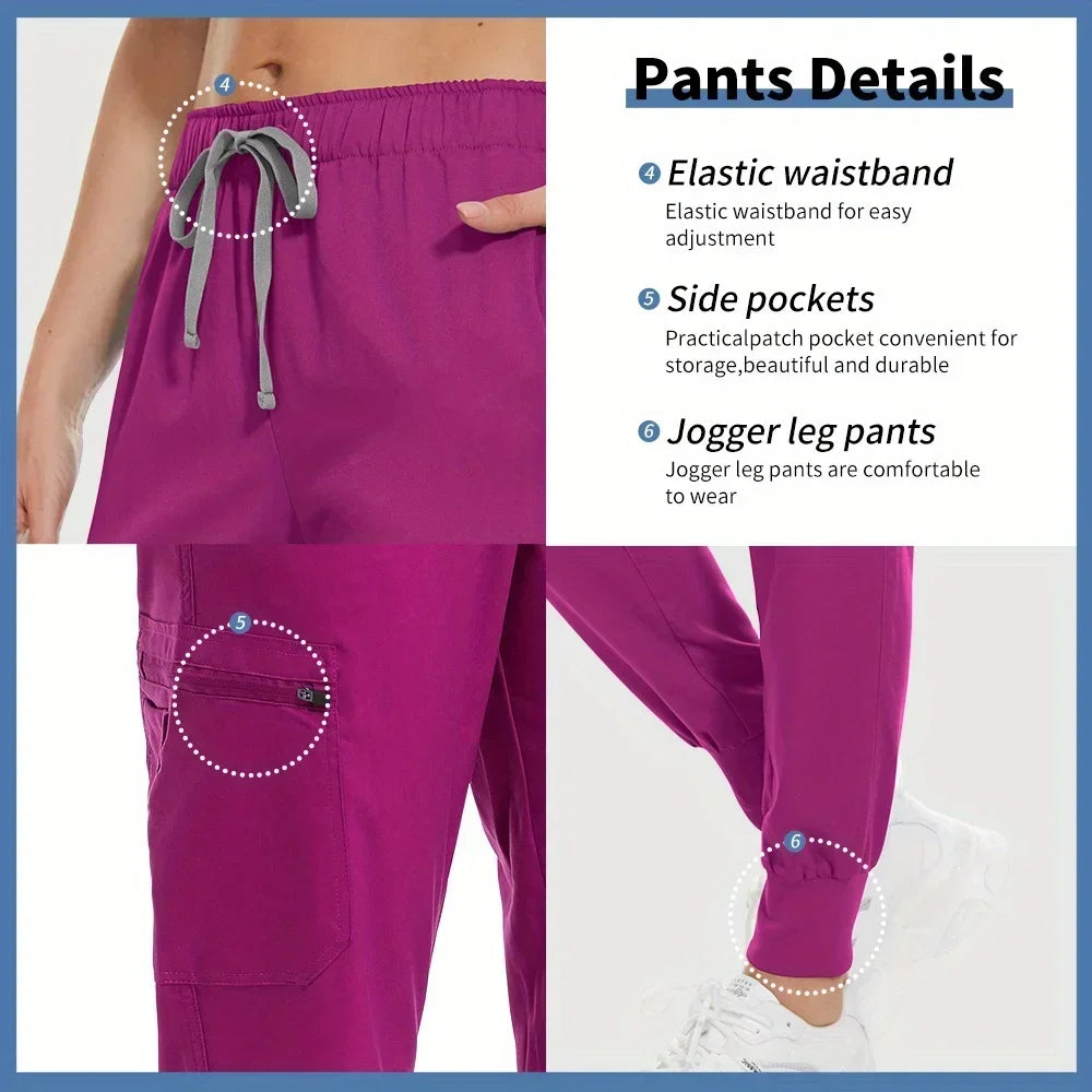 Women Outdoor Sport Suits Nurse Accessories Nursing Workwear Scrub Uniform Jogging Pant Pet Grooming Women Work Clothes