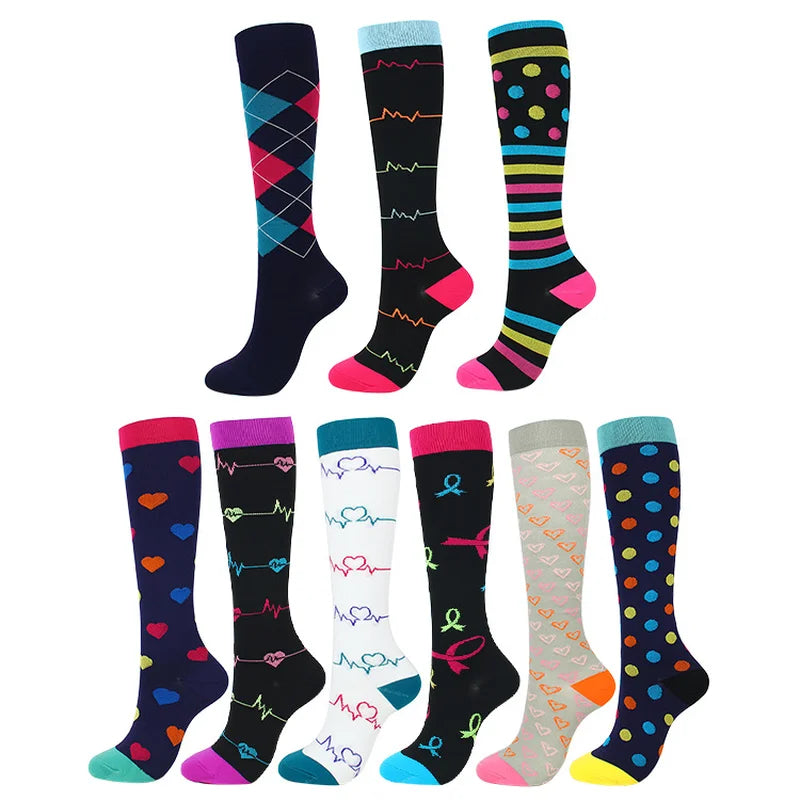Brothock medical compression stockings pressure sports socks cotton wave point thick composition sports breathable elastic socks