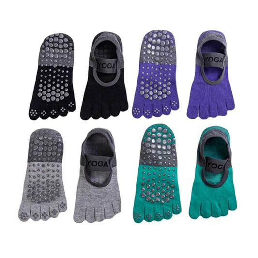New backless Yoga socksnon-slip five-toe socks  Pilates Sports Fitness Toe Separator Socks for Women