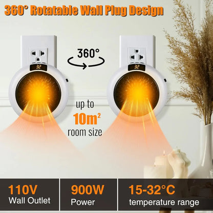 Mini Electric Heater Portable Hot Air Fan Household Desktop Heater Wall Mounted Round Home Appliances Safety Winter Heater