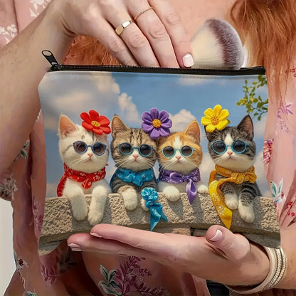 A cat makeup bag - cute multifunctional zipper pouch for women, jewelry storage bag