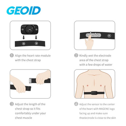 GEOID HS500 Heart Rate Strap Sensor Cycling Computer Heart Rate Monitor Waterproof Bluetooth ANT+ For Wahoo Garmin
